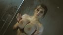 【Overseas image】Colossal breasts Tessa presses her breasts against the glass in the bathroom